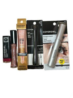 Makeup Bundle Lot (5) Covergirl e.l.f L’Oreal Eyeliner Mascara Lip Gloss NEW